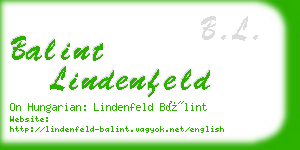 balint lindenfeld business card